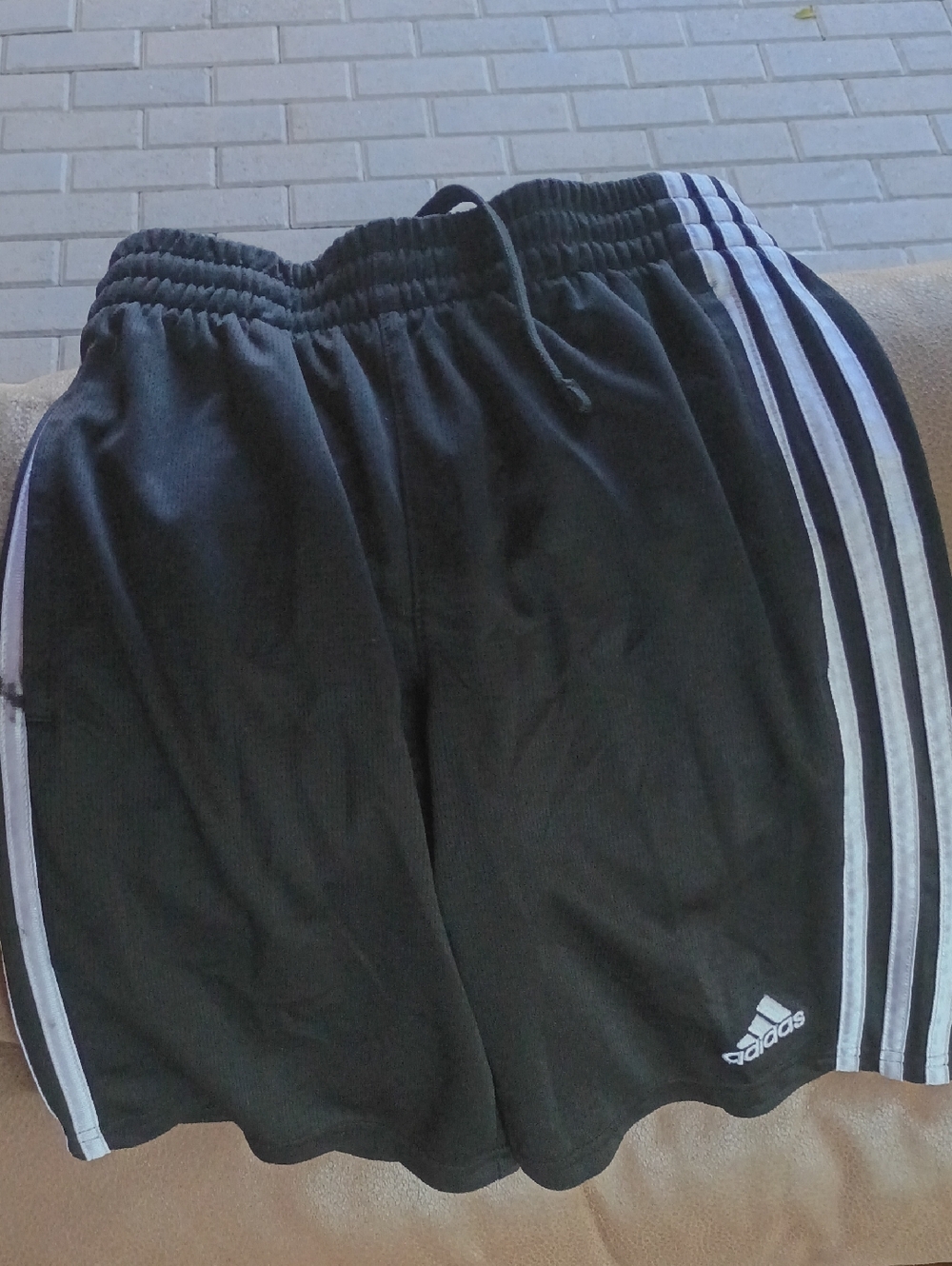 adidas Black Shorts with White Side Stripes